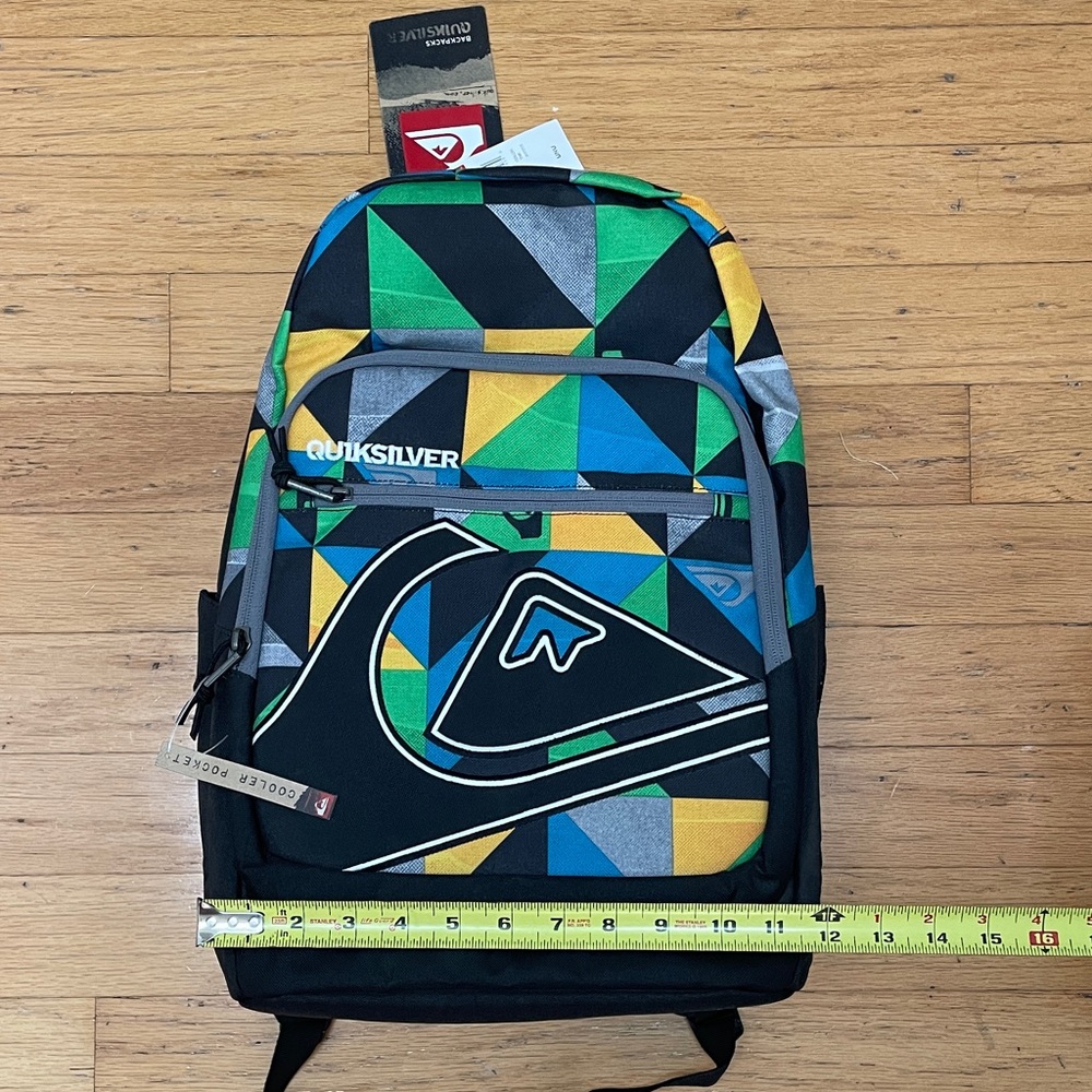Quiksilver Men's Geometric Green Blue Yellow Backpack